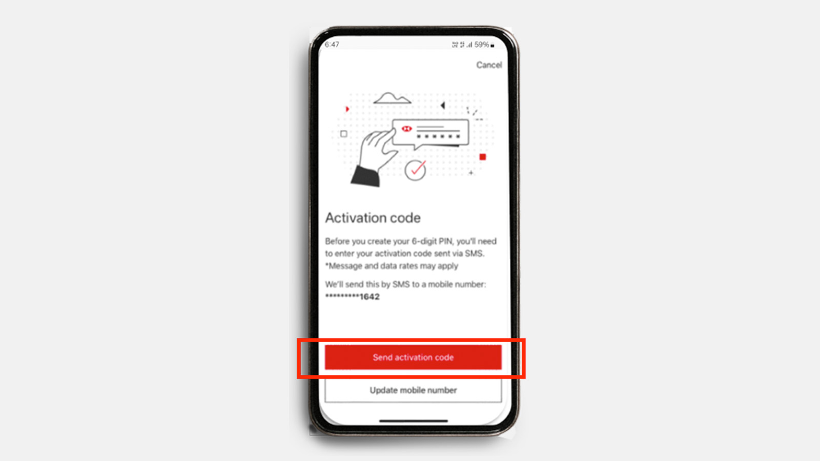 send activation code